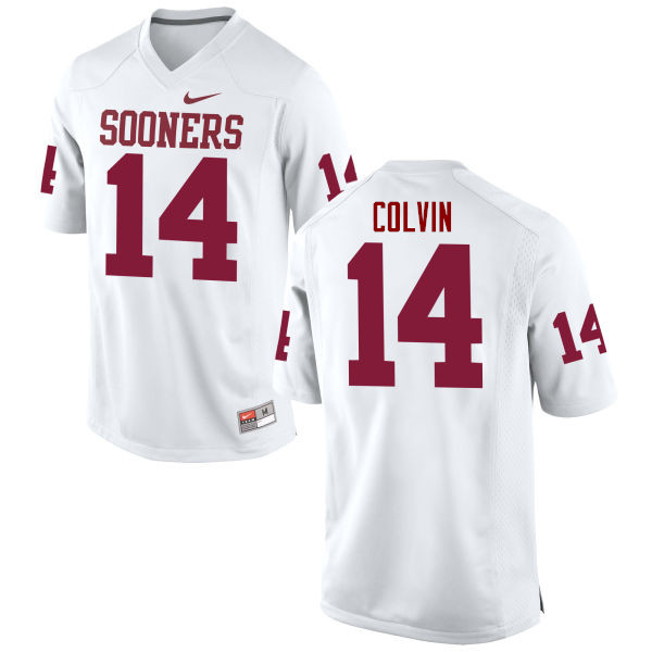 Men Oklahoma Sooners #14 Aaron Colvin College Football Jerseys Game-White - Click Image to Close